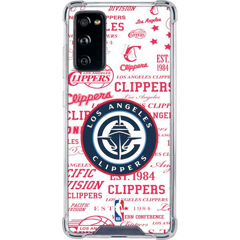 NBA Los Angeles Clippers Blast Logos Galaxy S20 FE Clear Case